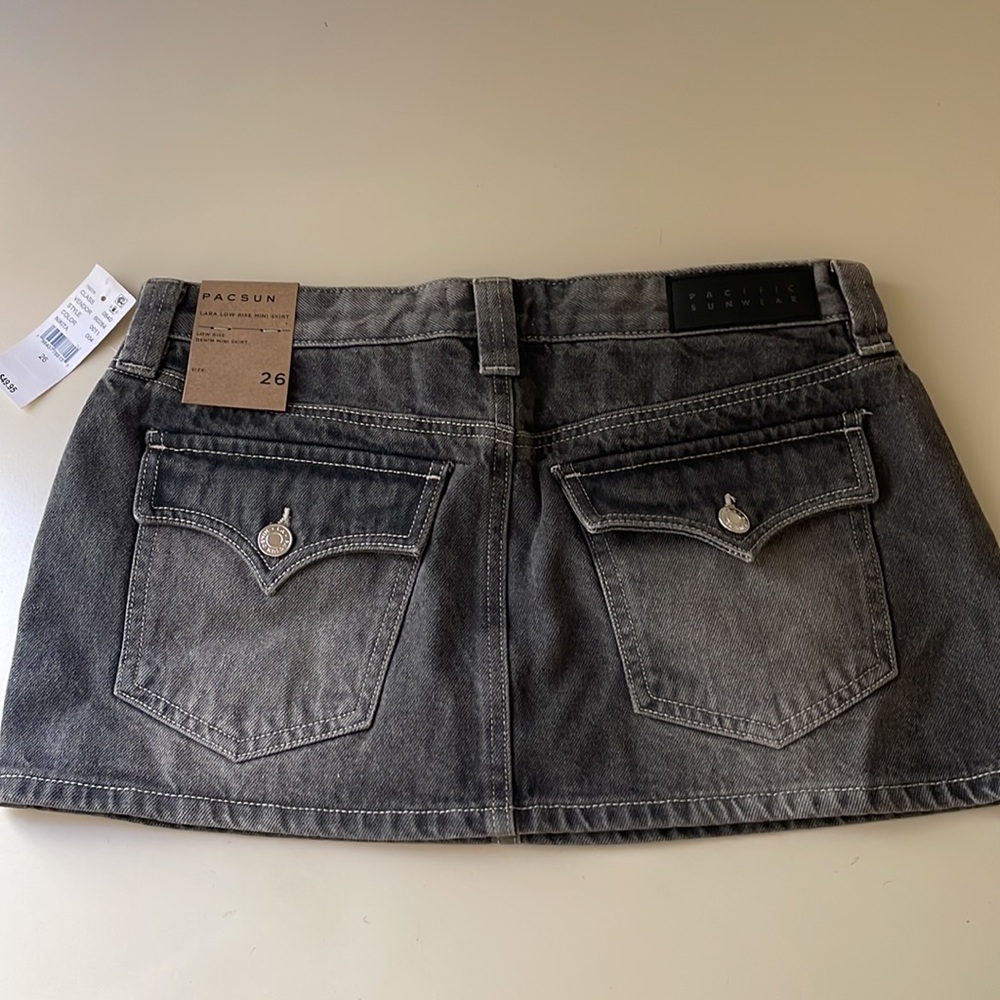 PacSun Lara Low Rise Denim Mini Skirt